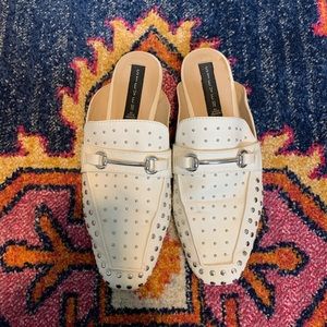 Steve Madden white studded mules- size 9